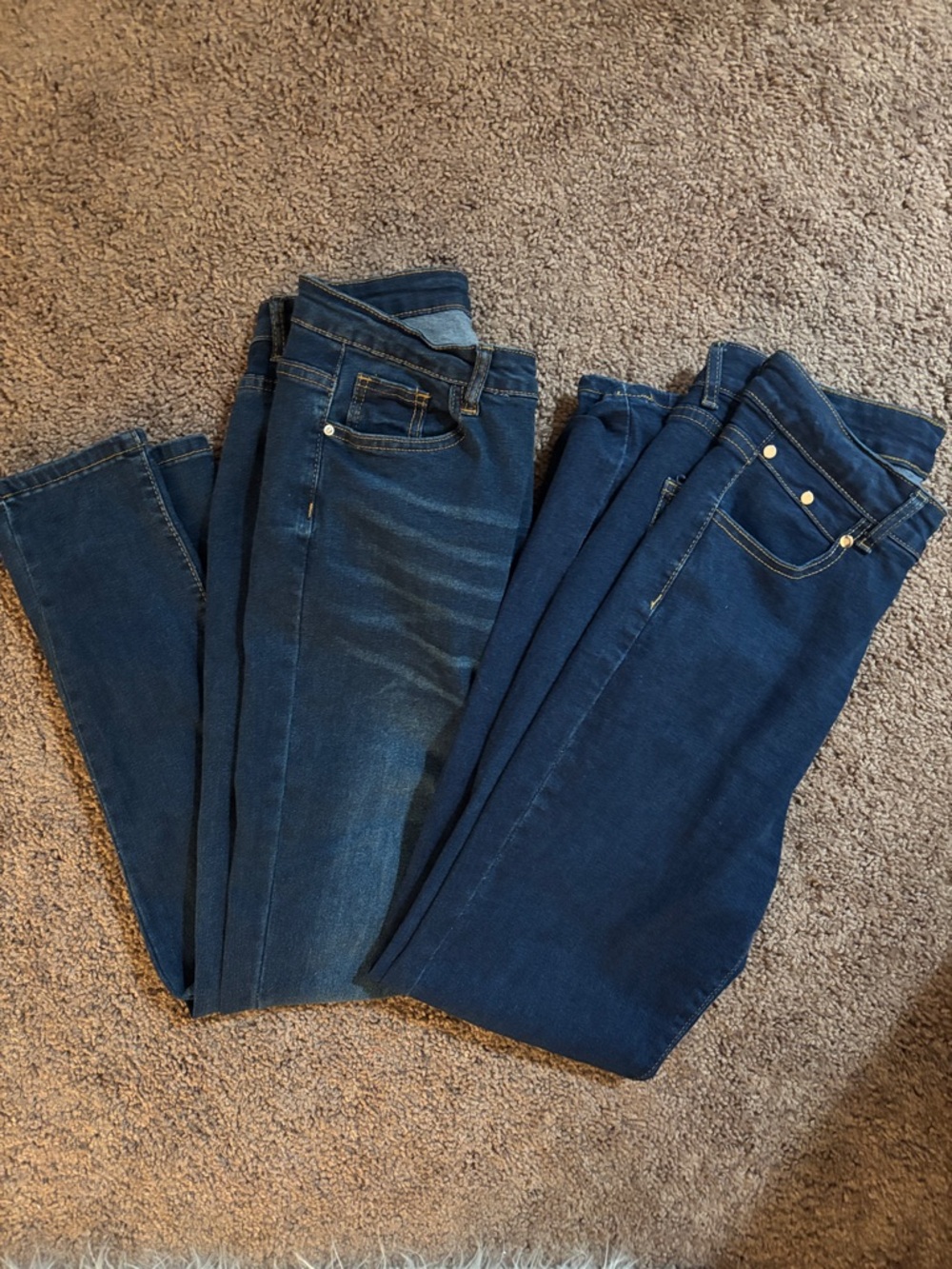 SHEIN Women's Dark Blue Skinny Jeans Duo